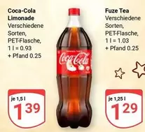 Coca Cola - Limonade, Fuze Tea