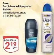 Dove - Deo Advanced Spray oder Roll-On