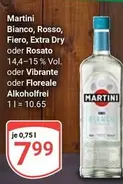Martini - Bianco, Rosso, Fiero, Extra Dry oder Rosato oder Vibrante oder Floreale Alkoholfrei