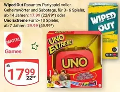 Mattel - Wiped Out Rasantes Partyspiel, Uno Extreme