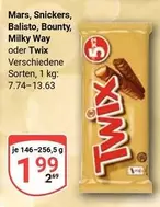 Mars - , Snickers, Balisto, Bounty, Milky Way oder Twix
