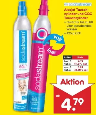 Sodastream - Alcojet Tauschzylinder und Cac Tauschzylinder