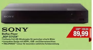 Sony - BluRay-Player BDP-S1700K