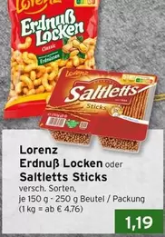 Erdnuß Locken oder Saltletts Sticks