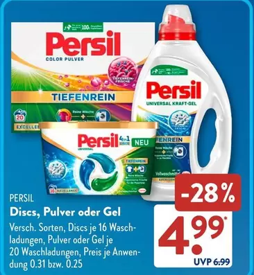 Discs, Pulver oder Gel