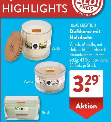 Duftkerze mit Holzdocht