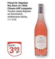 Rot, Rosé oder Weiß Côteaux AOP Languedoc
