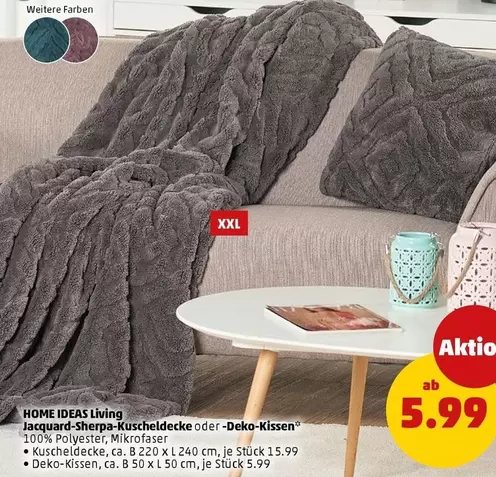 Jacquard-Sherpa-Kuscheldecke oder -Deko-Kissen