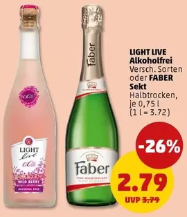 Faber - LIGHT LIVE Alkoholfrei oder FABER Sekt