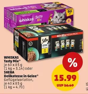Whiskas - Tasty Mix oder Delikatesse in Gelee