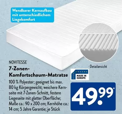 7-Zonen-Komfortschaum-Matratze