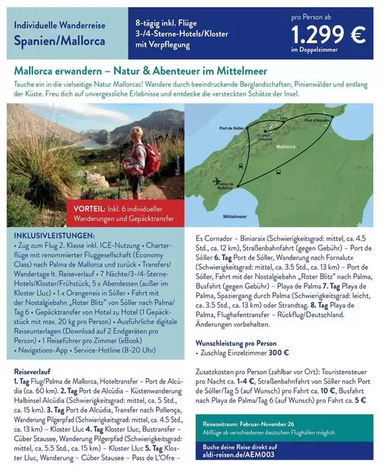 Individuelle Wanderreise Spanien/Mallorca