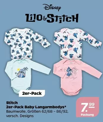 Disney - 2er-Pack Baby Langarmbodys
