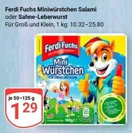 Fuchs - Miniwürstchen Salami oder Sahne-Leberwurst
