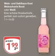 Weinschorle Rosé oder Weiß