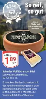 Extra oder Edel Schweizer Schnittkäse