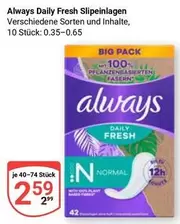 Always - Daily Fresh Slipeinlagen
