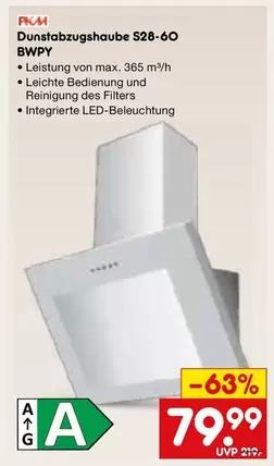 Dunstabzugshaube S28-60 BWPY