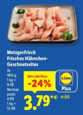 Frisches Hähnchen-Geschnetzeltes
