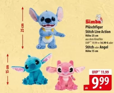 Simba - Plüschfigur Stitch Live Action oder Angel