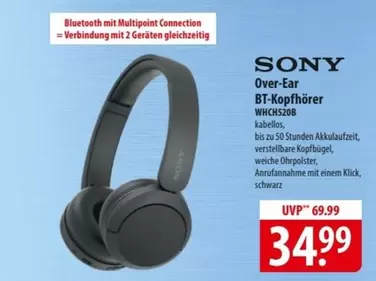 Sony - Over-Ear BT-Kopfhörer WHCH520B