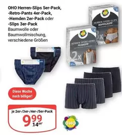 Herren-Slips 5er-Pack, -Retro-Pants 4er-Pack, -Hemden 2er-Pack oder -Slips 3er-Pack