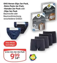 Herren-Slips 5er-Pack, -Retro-Pants 4er-Pack, -Hemden 2er-Pack oder -Slips 3er-Pack
