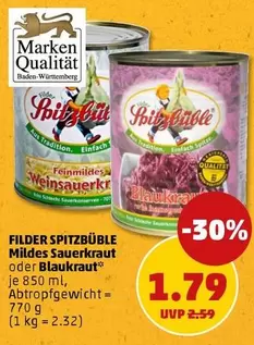 FILDER SPITZBÜBLE Mildes Sauerkraut oder Blaukraut