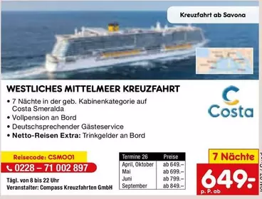 WESTLICHES MITTELMEER KREUZFAHRT