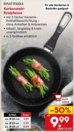 Keramik - Karbonstahl-Bratpfanne