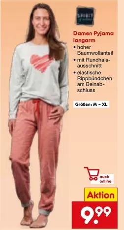 Damen Pyjama langarm