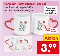 Porzellan-Partnertassen, 2er Set
