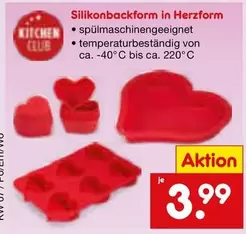 Silikonbackform in Herzform