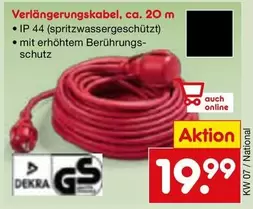 Verlängerungskabel, ca. 20 m