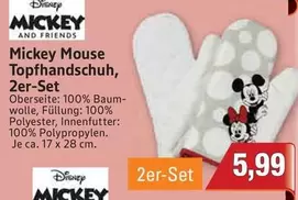 Disney - Mickey Mouse Topfhandschuh, 2er-Set
