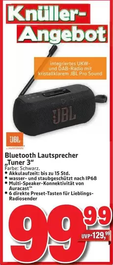 Jbl - Bluetooth Lautsprecher „Tuner 3"