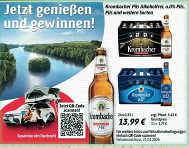 Krombacher - Pils Alkoholfrei, 0.0% Pils, Pils