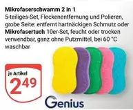 Genius - Mikrofaserschwamm 2 in 1, Mikrofasertuch 10er-Set