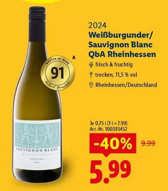 Master - Weißburgunder/ Sauvignon Blanc QbA Rheinhessen