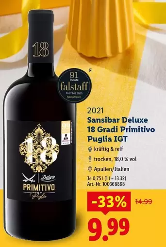 Deluxe - 18 Gradi Primitivo Puglia IGT
