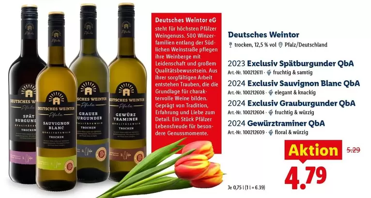 Floral - Exclusiv Spätburgunder QbA, Exclusiv Sauvignon Blanc QbA, Exclusiv Grauburgunder QbA, Gewürztraminer QbA