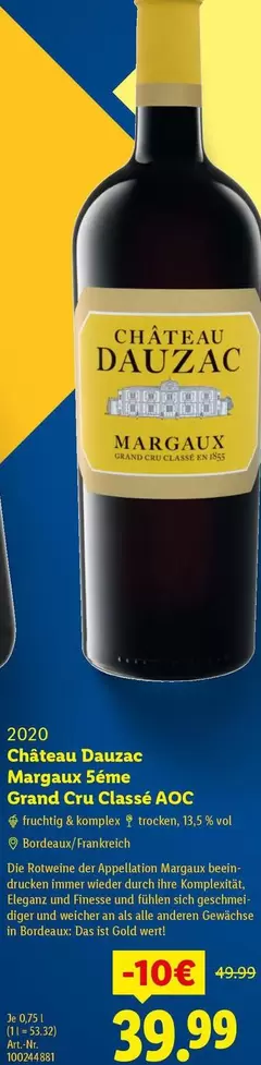 AOC - Château Dauzac Margaux