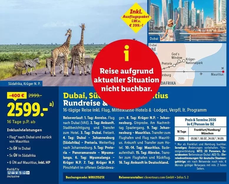 Hp - Dubai, Sü Rundreise