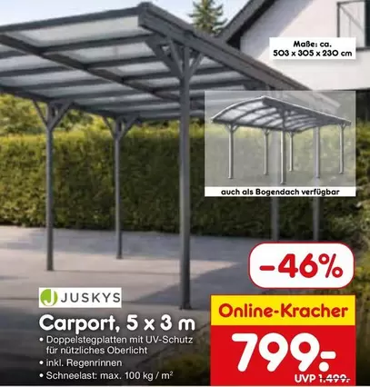 Carport, 5 x 3 m