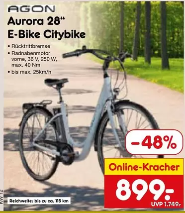 Aurora 28" E-Bike Citybike