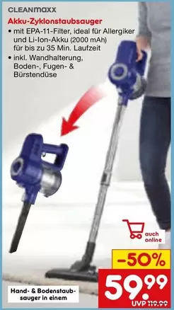 Ideal - Akku-Zyklonstaubsauger