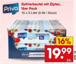 Gefrierbeutel mit Ziptec, 16er Pack