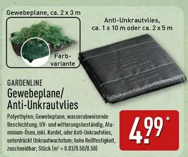 Gewebeplane/ Anti-Unkrautvlies