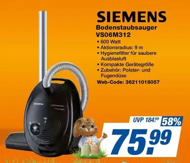 Siemens - Bodenstaubsauger VS06M312