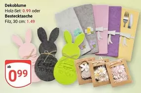 Dekoblume oder Bestecktasche